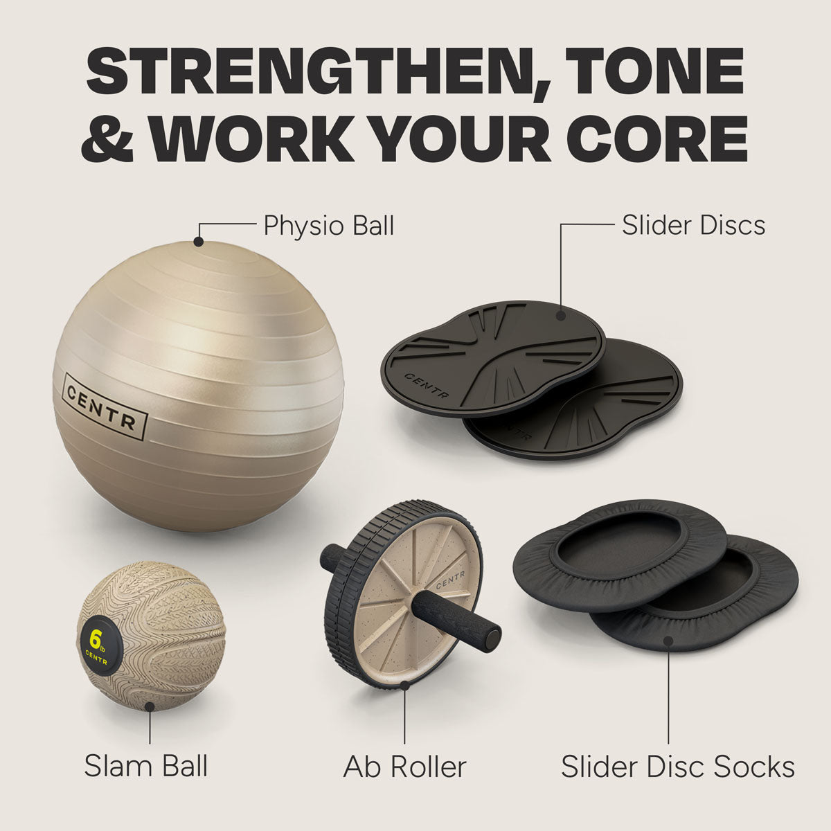 Ab Core Training Kit With Ab Roller Centr